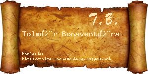 Tolmár Bonaventúra névjegykártya